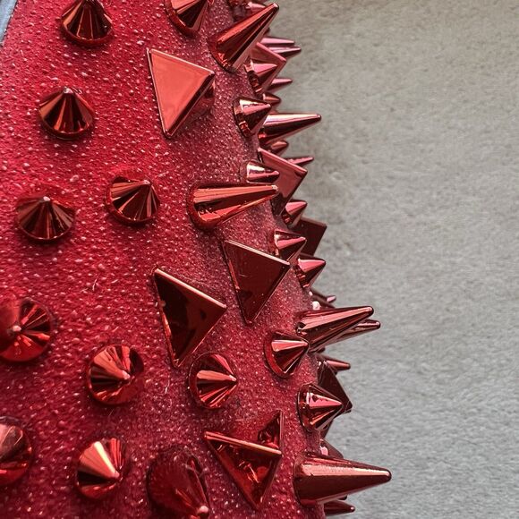 Ferucci Red Spike Rivet Flat Slip On Loafers Men 13 Art To Wear Slipper Bling - Picture 5 of 15